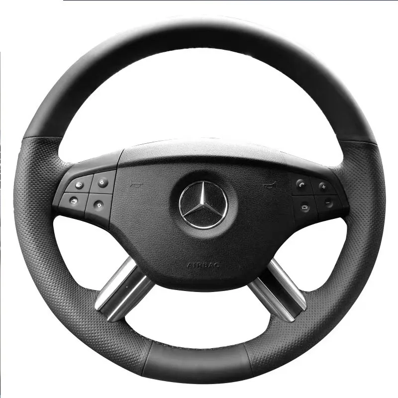 

For Mercedes Benz W164 M-Class ML350 ML500 X164 GL-Class GL4 B200 Hand-stitched Genuine Leather car Steering Wheel Cover