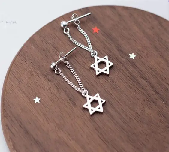 Bohemia New in Long David Star Earrings for Women Accesories Personality Punk Vintage Geometric Earrings Women's Jewelry