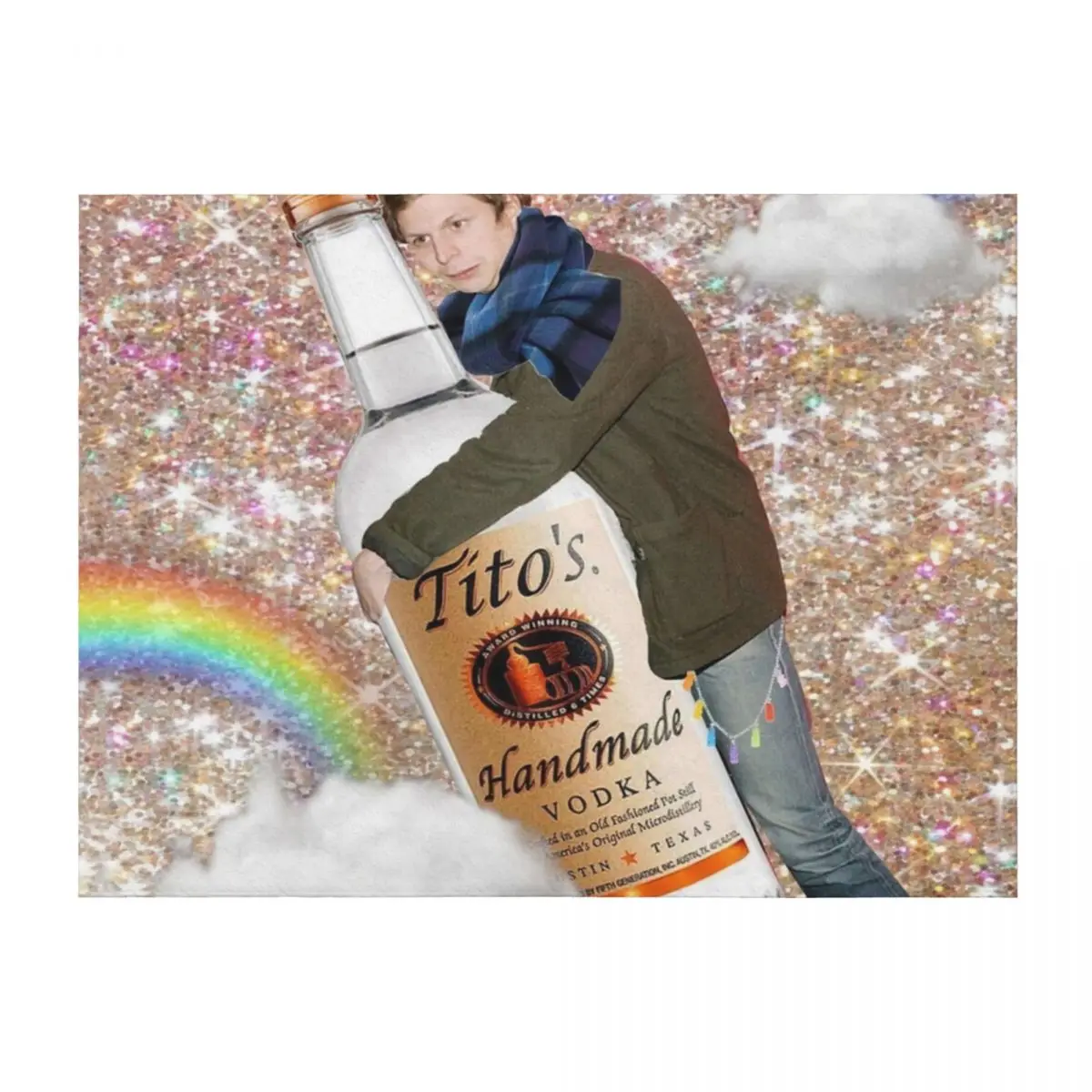 

Gliter Bottle Throw Blanket Polar Quilt Decorative Sofas Shaggy Blankets