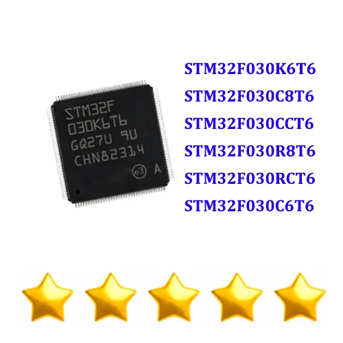 5PCS STM32F030K6T6 STM32F030C8T6 STM32F030CCT6 STM32F030R8T6 STM32F030RCT6 STM32F030C6T6 MCU IC Chip