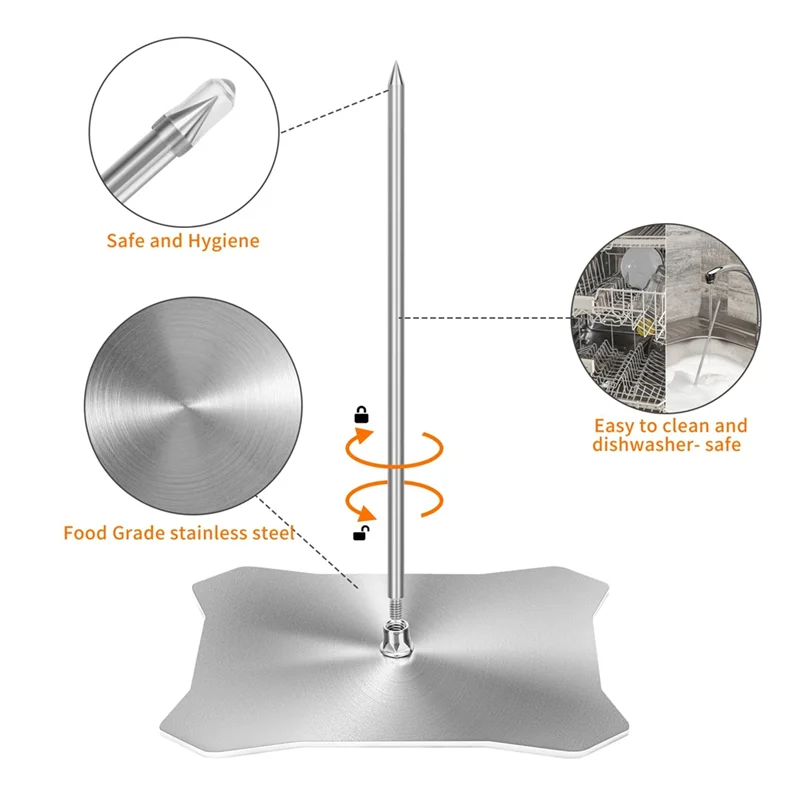 

A7THK-Bertical Barbecue Grill Meat With Long Nails 304 Stainless Steel Vertical Barbecue Grill Grill For Indoor And Outdoor Oven