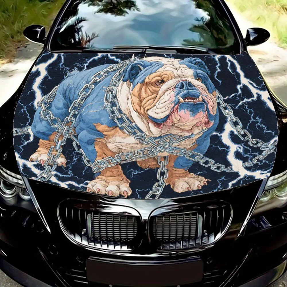 

Lightning Chain Bulldog DIY наклейки на капот автомобиля, персонализированная модифицированная автомобильная пленка, водонепроницаемые самоклеящиеся виниловые наклейки, автозапчасти
