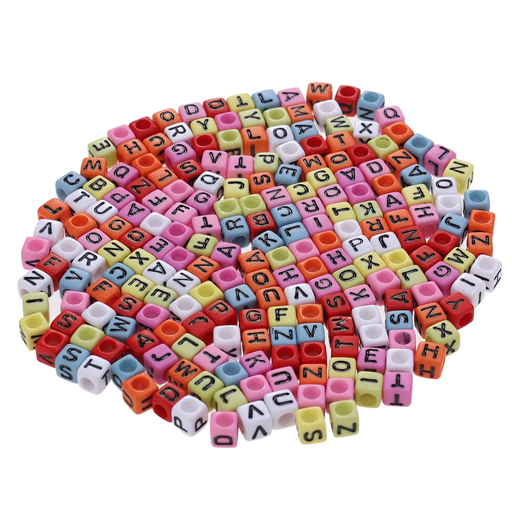

600pcs Letter Beads Alphabet Bracelet Necklace Keychain Making Bright Colors Large Hole Design Jewelry Crafts Gifts