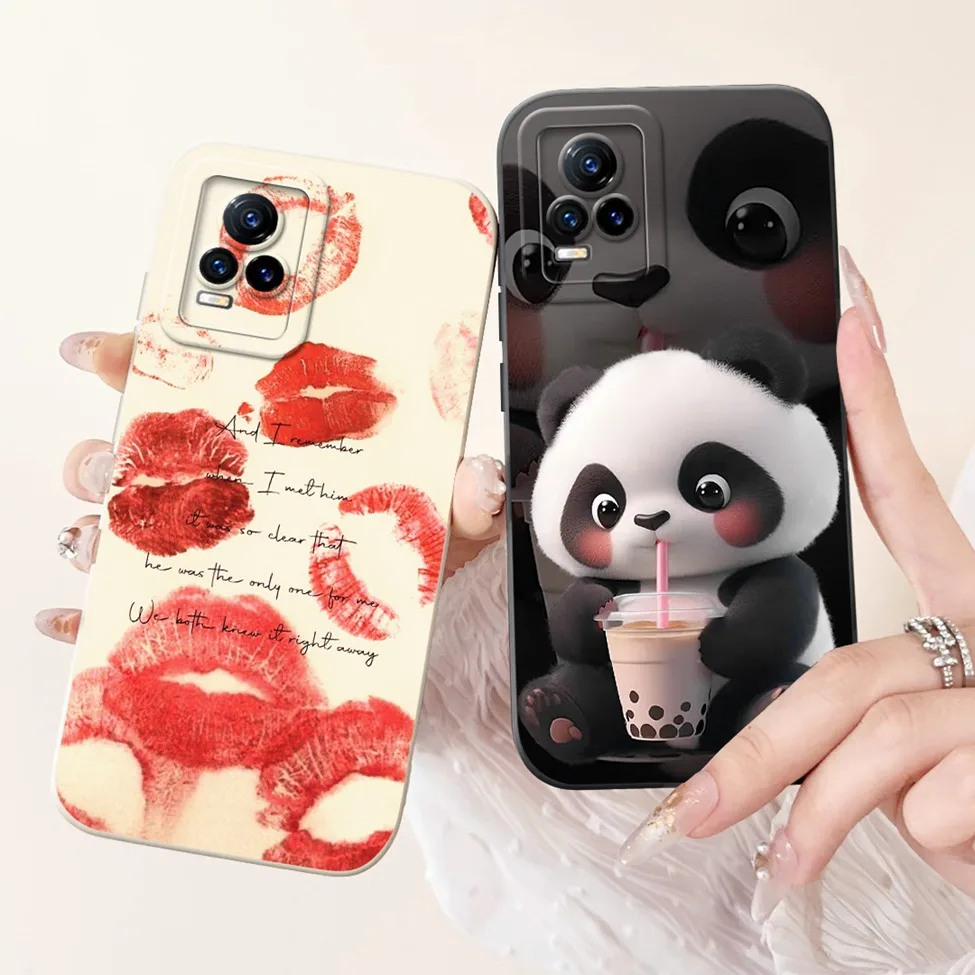 For Vivo V21 V2066 V21E V2061 Back Cover For Vivo V21 V21E 5G Case V2050 V2055 Fashion Butterfly Cute Shockproof Silicone Bumper