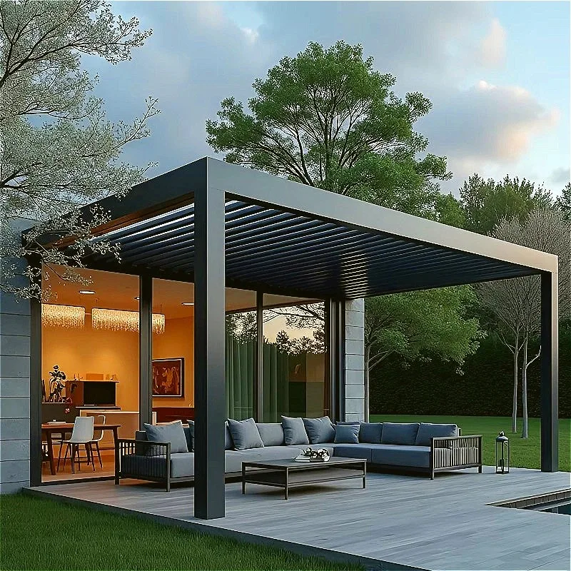 Deck Pergola 3x4m Aluminum Motorized Louvered Waterproof Roof For Patio Garden Backyard Carport Shade Customized