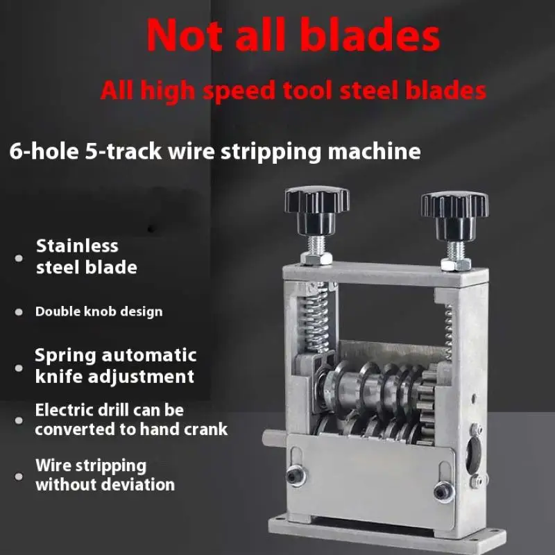 

Manual Wire Stripping Machine With 6 Channels 5 Blades Portable Metal Frame Wire Peeler For Scrap Copper Recycling 3-17mm