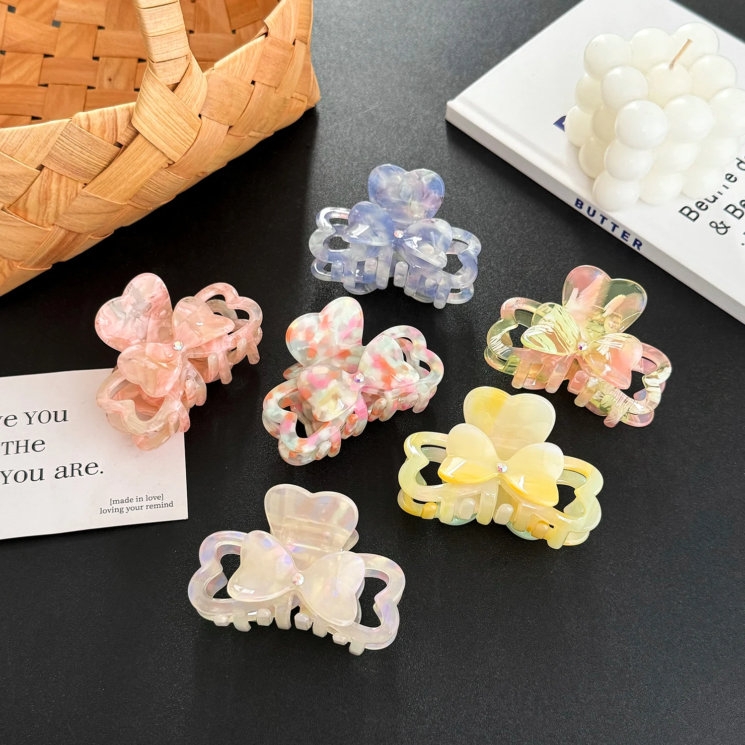 

France Style Bow Shape Elegant Acetate Hair Claw For Women