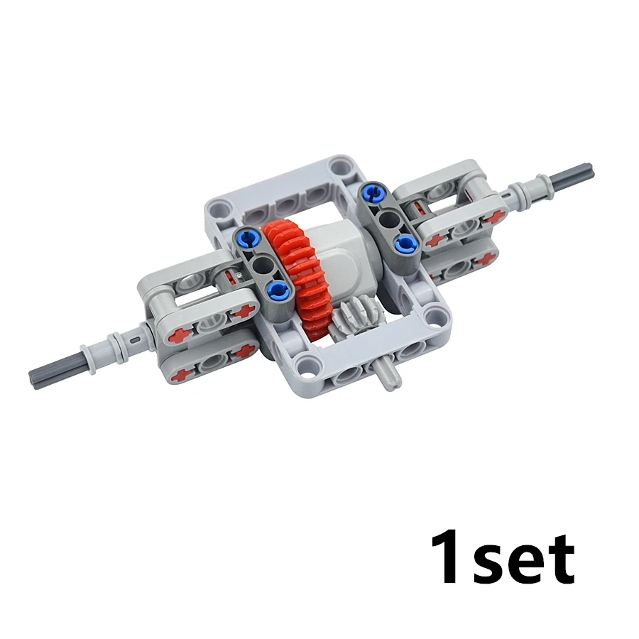 Hochwertige Bausteine, Differenzialgetriebe, kombinierte Zahnrad-Differenzialräder, kompatibel mit technischen Bausteinen, Teile 6573, 62821, 65414. – Detail 6