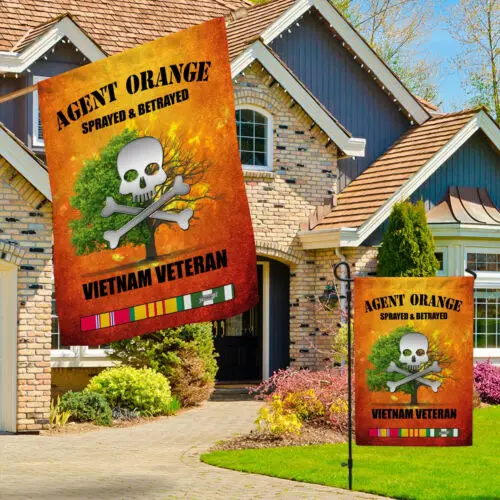 Agent Orange Sprayed and Betrayed Vietnam Veteran Garden Flag