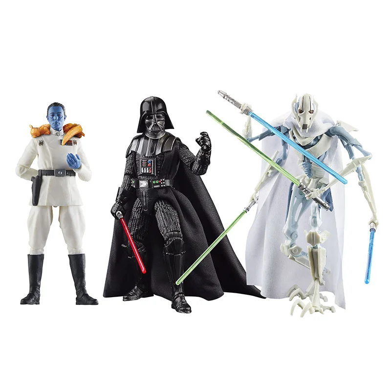 Hasbro Star Wars The Black Series Darth Vader Grand Admiral Thrawn General Grievous 3-Pack 16Cm Original Action Figure Model Toy