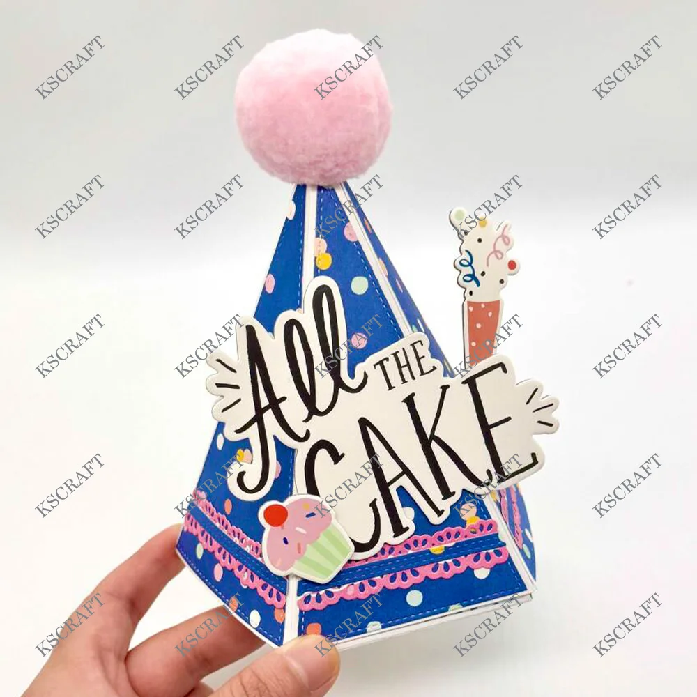 KSCRAFT Party Hat Explosion Box Cutting Dies Stencils for DIY Scrapbooking Decorative Embossing DIY Paper Cards