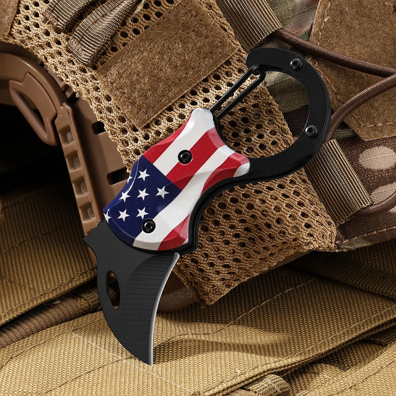 Outdoor Mini Folding Knife, Fox/eagle Claw Stainless Steel Knife Buckled Multifunctional Camping Hiking Gear, Gift for Dad/him