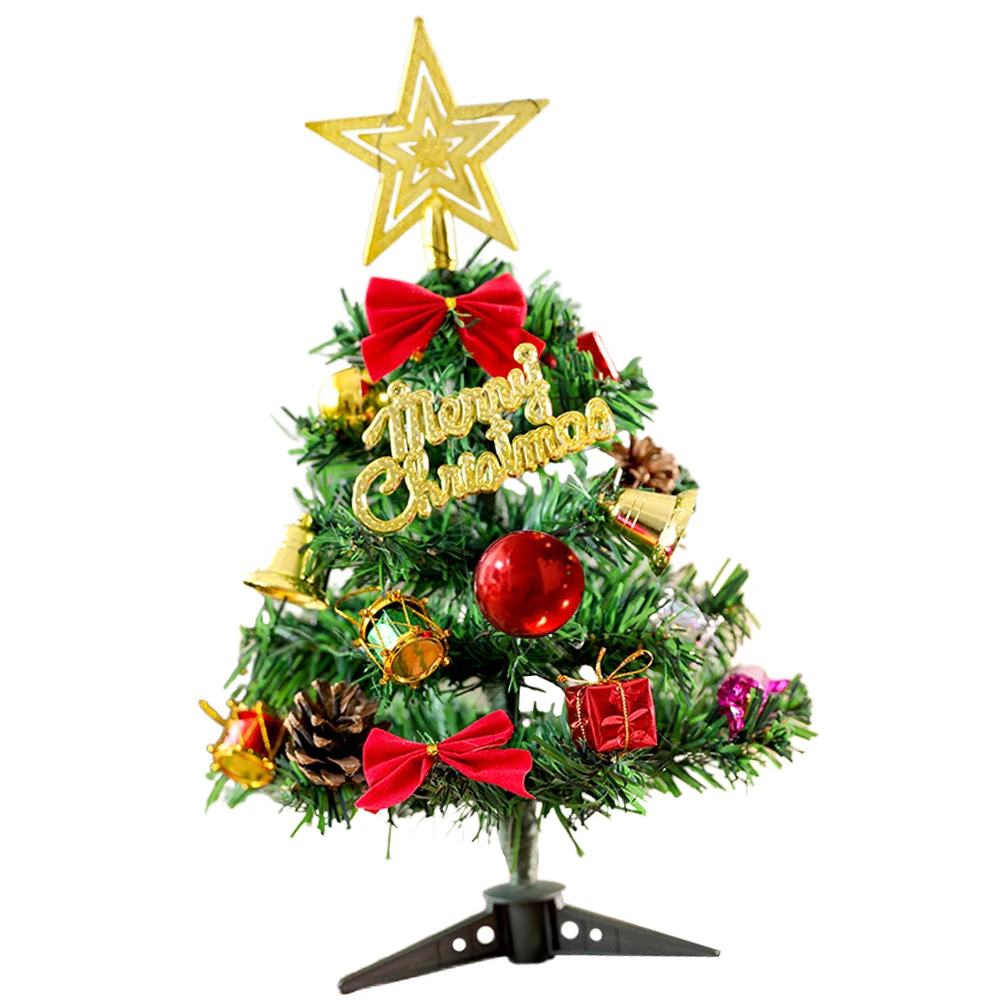 

Christmas Decoration Mini Tree Lights Decorations with Ornaments Desktop Xmas Trees
