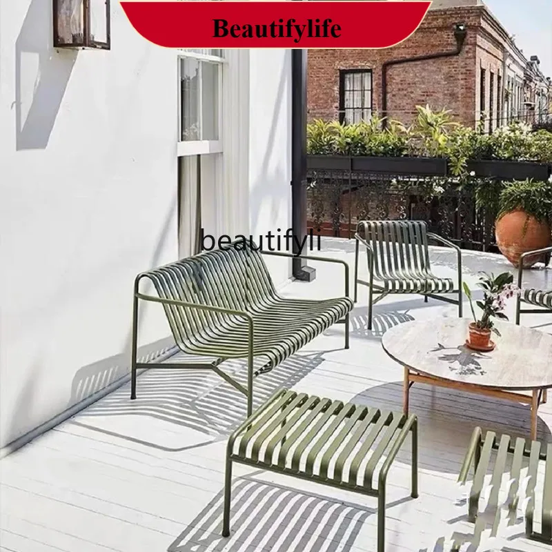 Outdoor table and chair set, leisure chair, balcony three-piece set  courtyard garden  homestay, rain and sun protection  H