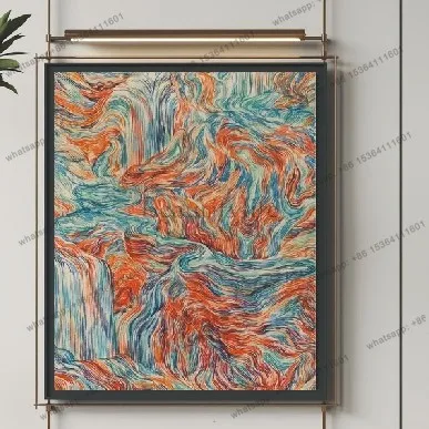 Modern light luxury sofa background wall decoration abstract art murals high-end hanging paintings