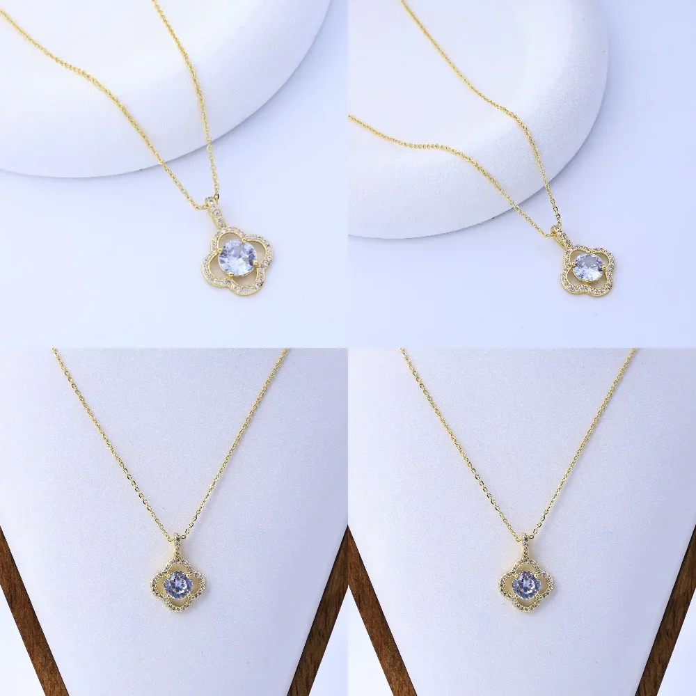 

European and American cross-border luxury, light luxury, four-leaf flower, cross-border banquet, wedding necklace, female Intern