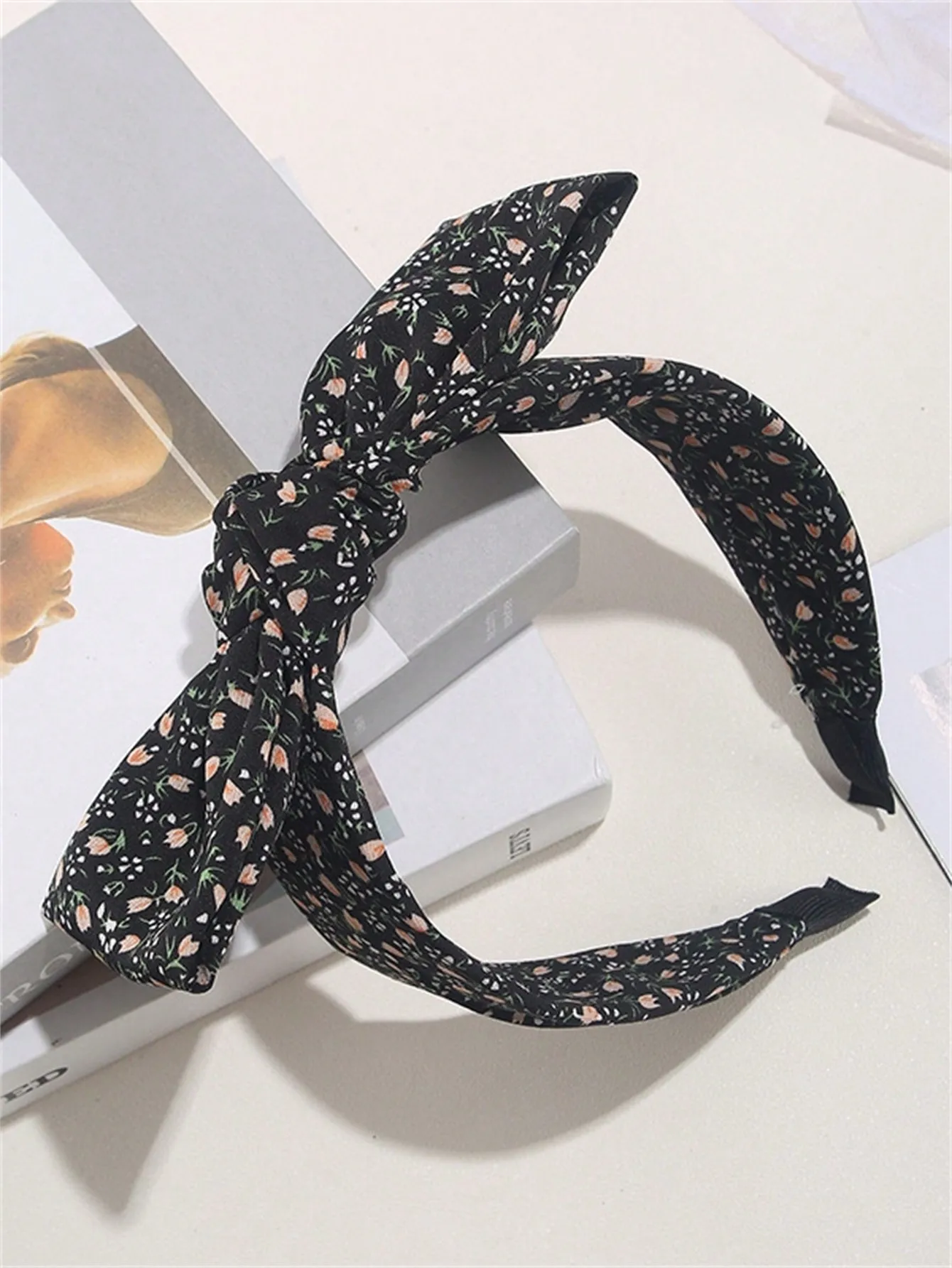 1 new vintage pastoral print headband cute ins Fabric Headband Sweet little floral bow Headband Headband Hair headband