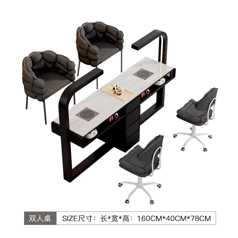 طاولة أظافر متعددة الوظائف مفردة ومزدوجة طاولة مانيكير كريم نمط Mesas De Manicura كرسي أظافر أثاث الصالون