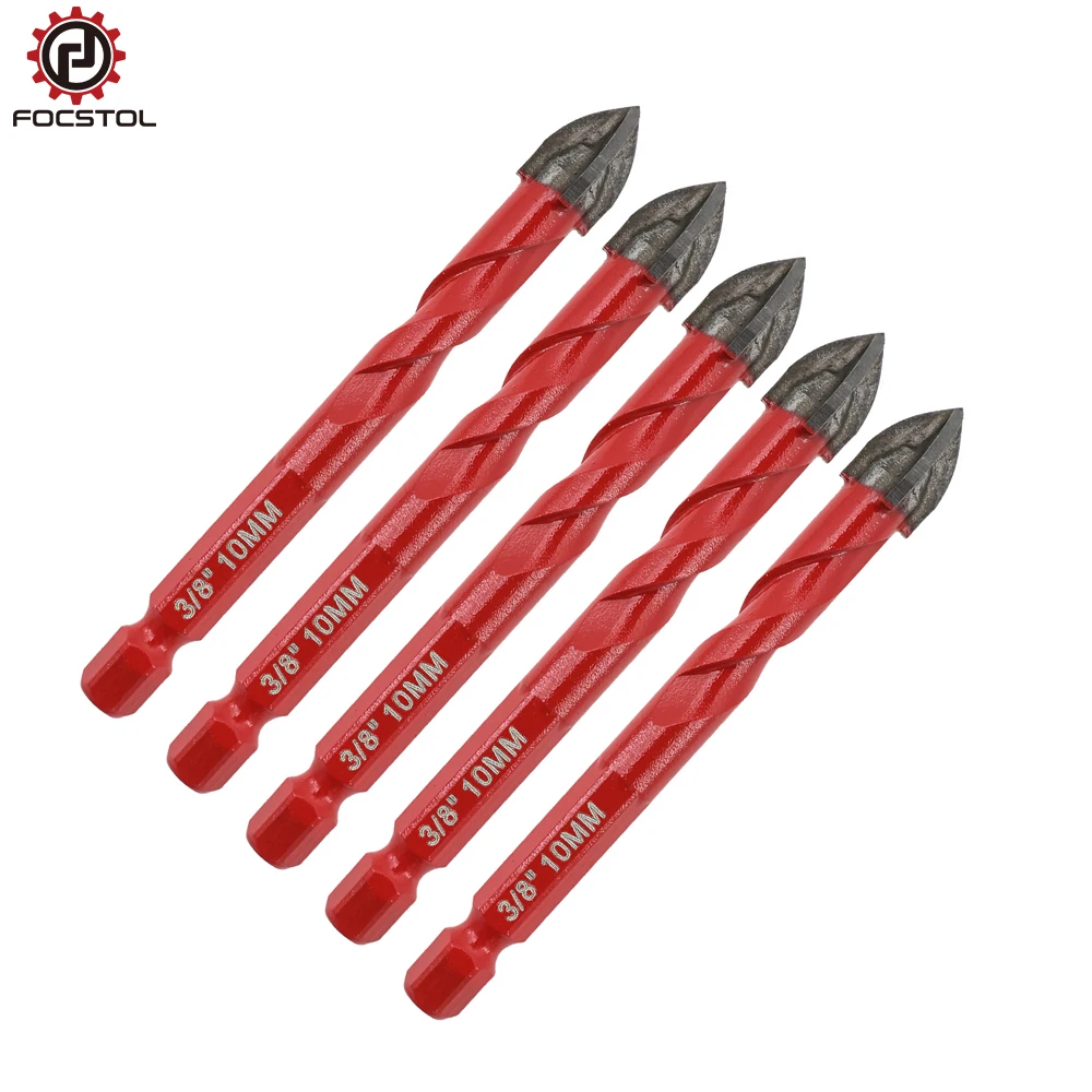 FOCSTOL Drill Core Bit Set Carbide Tipped Hole Saw Woodworking For Plastic Masonry Ceramic Tile Hole Saw Drill