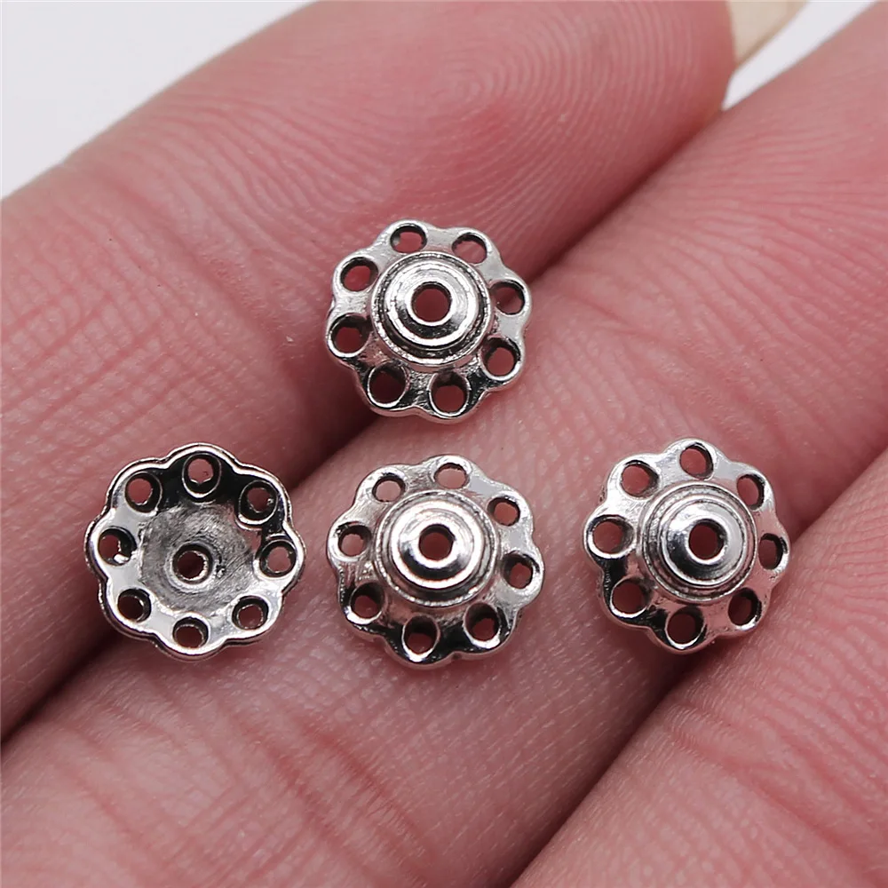 Soporte de flores para sombrero de perlas, 25 piezas, 8x8mm, 0,3g, Material de joyería Retro hecho a mano, venta al por mayor