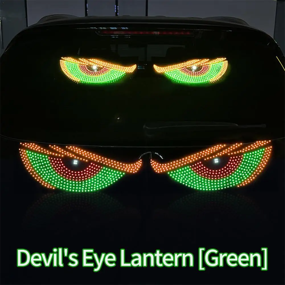 Dynamic Big Devil Eyes Light For Cars, Programmable Flexible Window Screen LED Display For Car, Animated Car Truck Eye