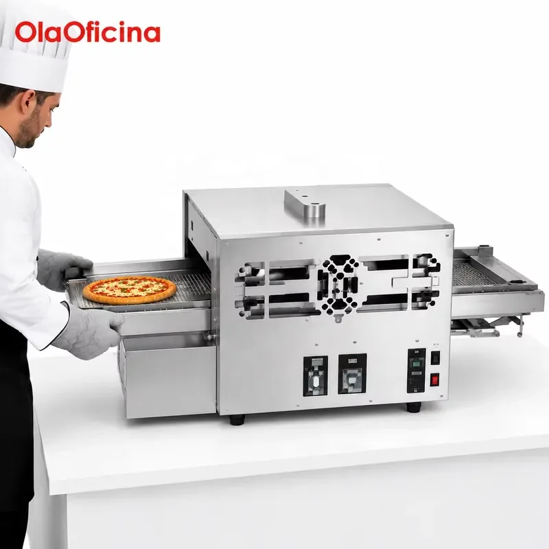 20 Inch Gas Conveyor Belt Pizza Oven Stainless Steel LPG Commercial Baking Equipment for Restaurant Hotel Bakery HGP-2