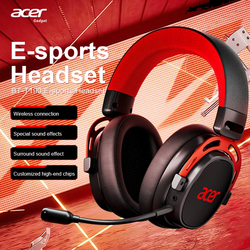

Оригинальная беспроводная Bluetooth-гарнитура Acer Ohr752 для игр с микрофоном высокой четкости, качественным чипом, эффектом объемного звука, большой диафрагмой, полностью закрытыми амбушюрами, мягкая и удобная.
