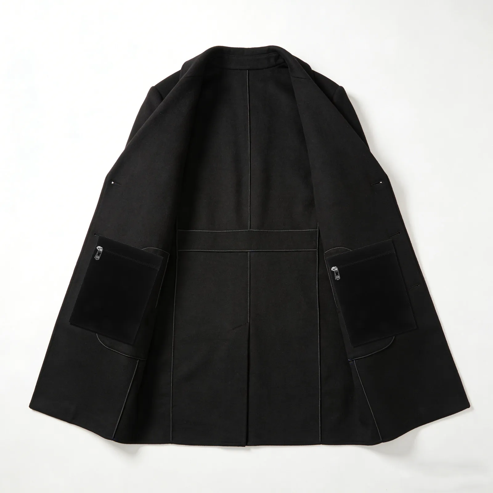 

2Pcs Black Sew-in Hidden Zipper Pocket Insert for Jackets Coats Blazers Overcoats - Concealed Anti-Theft Wallet