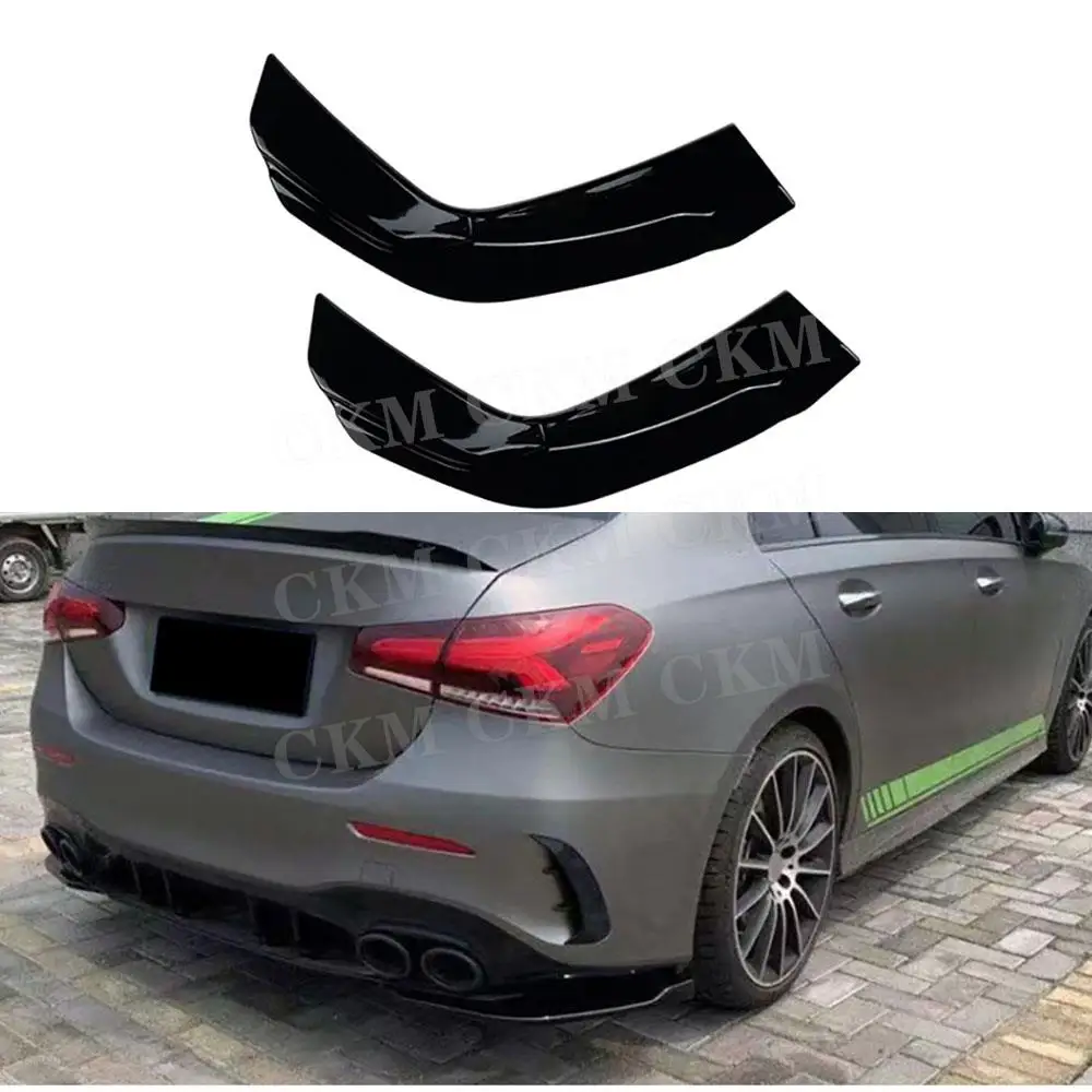 

Черный автомобильный задний боковой спойлер из АБС-пластика, фартук для Mercedes Benz A Class W177 V177 A35 A45 AMG 2019 2020 2021 2022 2023