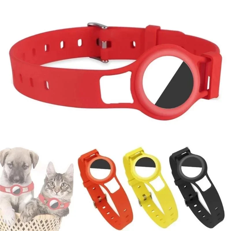 Pet Silicone Protetive Case for Apple AirTag Pet Dog Cat Adjustable Collar Strap for Small Dogs Pet Accessories