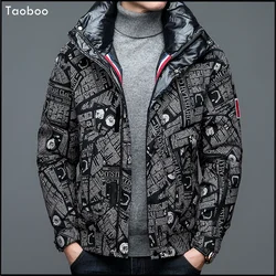 Chaqueta con capucha para hombre, Abrigo acolchado cálido de plumón de pato, estilo callejero canadiense, nuevo patrón, invierno, 2022