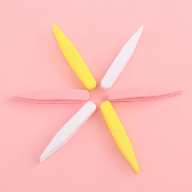 Pincettes en plastique pour greffage de faux cils, petites pincettes jetables, outils, artisanat, Clips en plastique, outils de maquillage, 10 pièces