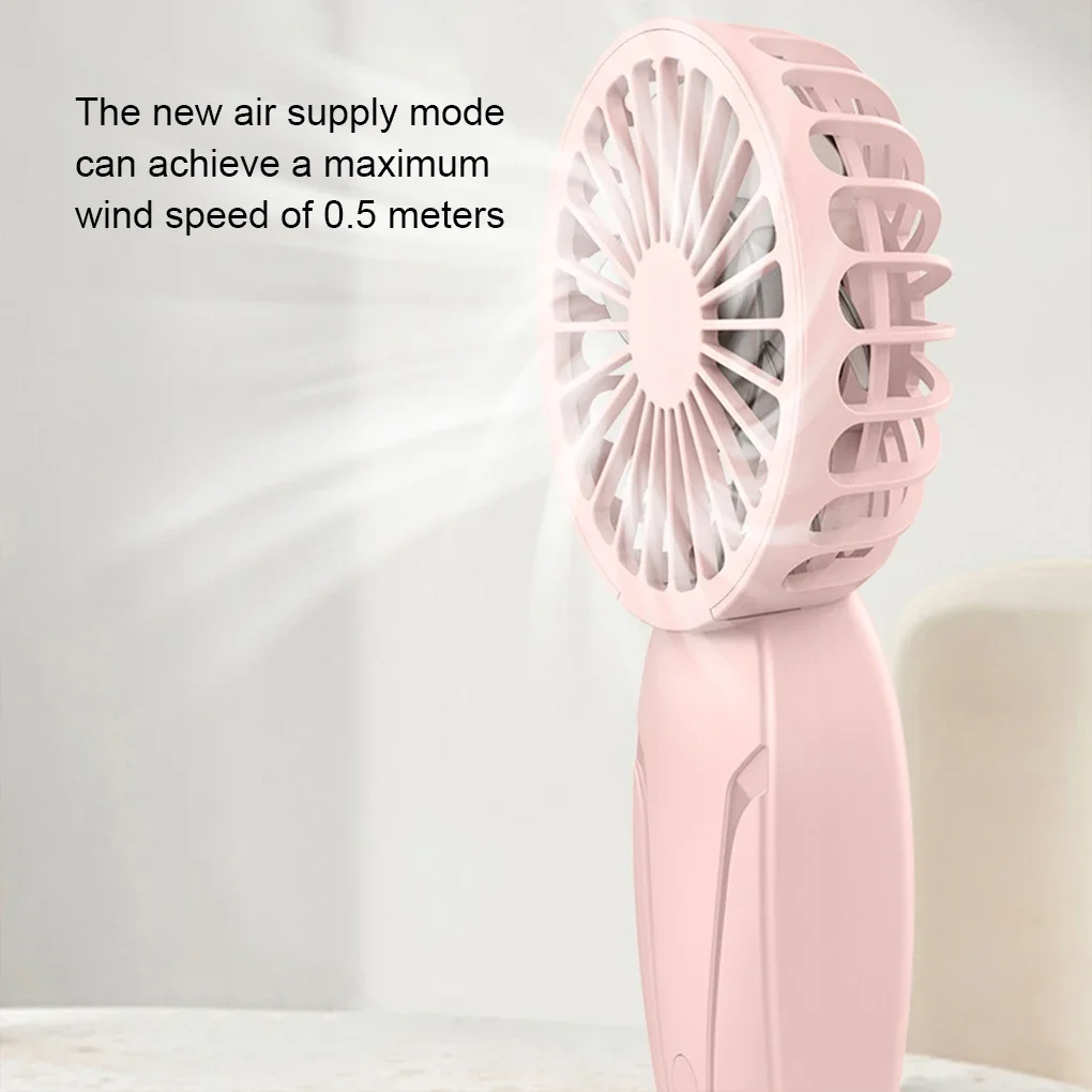 Portable Handheld Mini Fan, USB Rechargeable Small Pocket Fan with 3 Speeds, Cute ABS Lightweight Personal Cooling Fan for