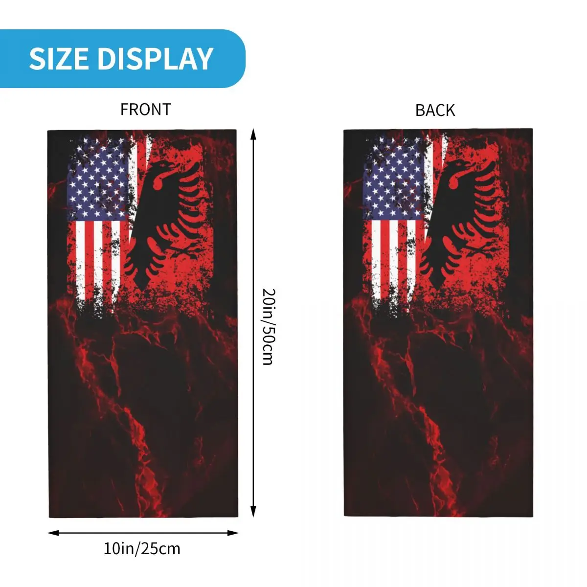 Patriotic Albanian Eagle Bandana Neck Cover Motocross Face Scarf Cycling Scarf Hiking Unisex Adult Winter