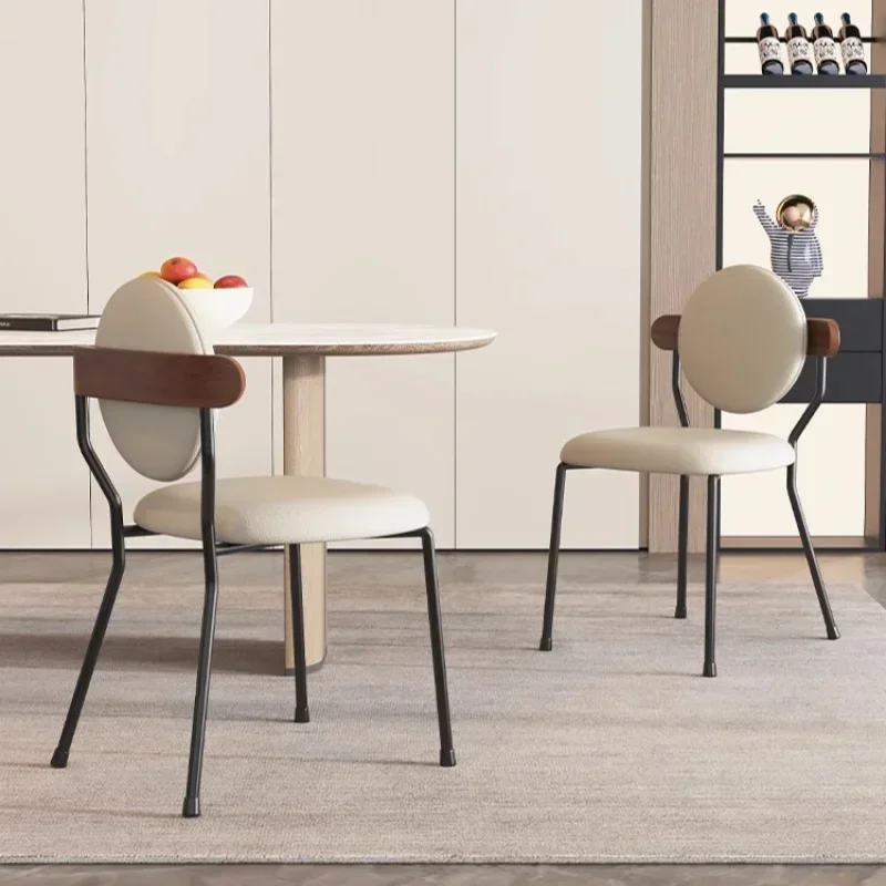 Nordic Minimalist Home Cream Style Designer Chair Backrest Simple Internet Famous Comfortable Dining Table and Chair