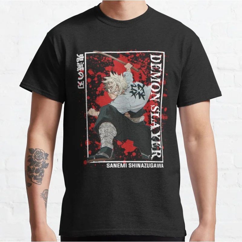 

Cute Anime Demon Slayer - Sanemi Shinazugawa manga Graphic T Shirts 100% cotton large size Adult S-6XL