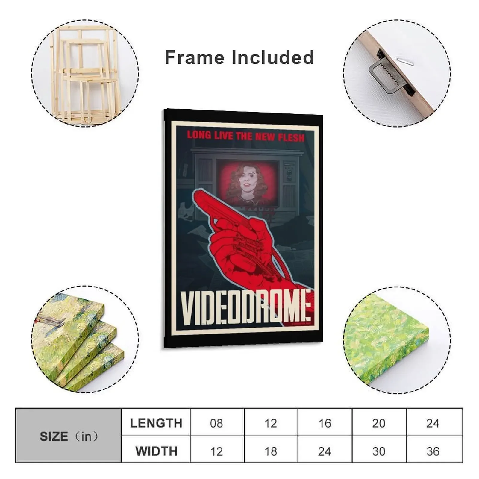 VIDEODROME (1983) by Adrian vom Baur Poster Canvas Painting luxury home decor wall decoration paintings