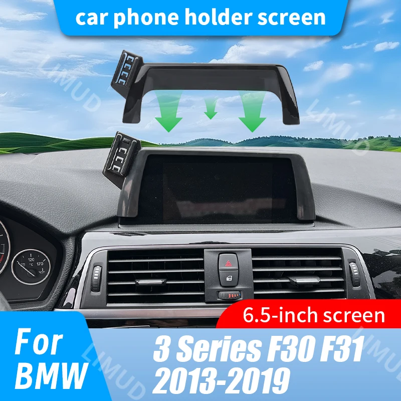 

LIMUD 6,5-дюймовый держатель для телефона с экраном, автомобильное фиксированное основание для BMW 3 серии F30 F31 320 330 328i 2013-2019, крепления для беспроводной зарядки
