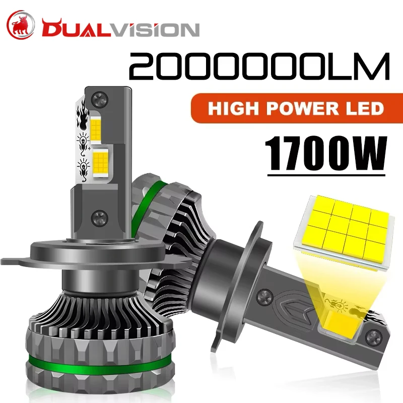 1700W 2000000LM H7 H4 H11 Led Headlight 9054 CSP Canbus H1 H8 9005 HB3 9006 HB4 9012 Turbo Lamp Car Led Headlamp Fog Light 6000K