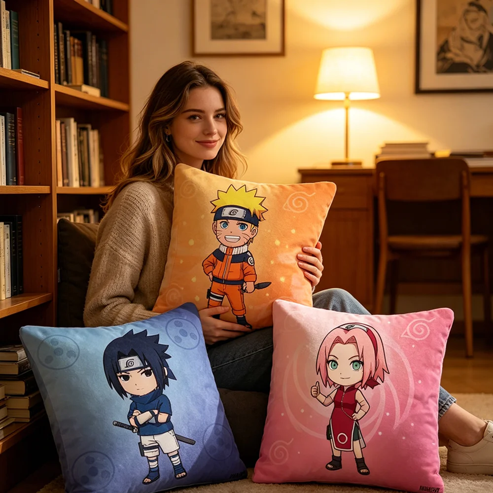 

Uzumaki Naruto Throw Pillow Cover High Color Restoration Brushed Polyester Car Sofa Decor Soft Washable Cushion Covers