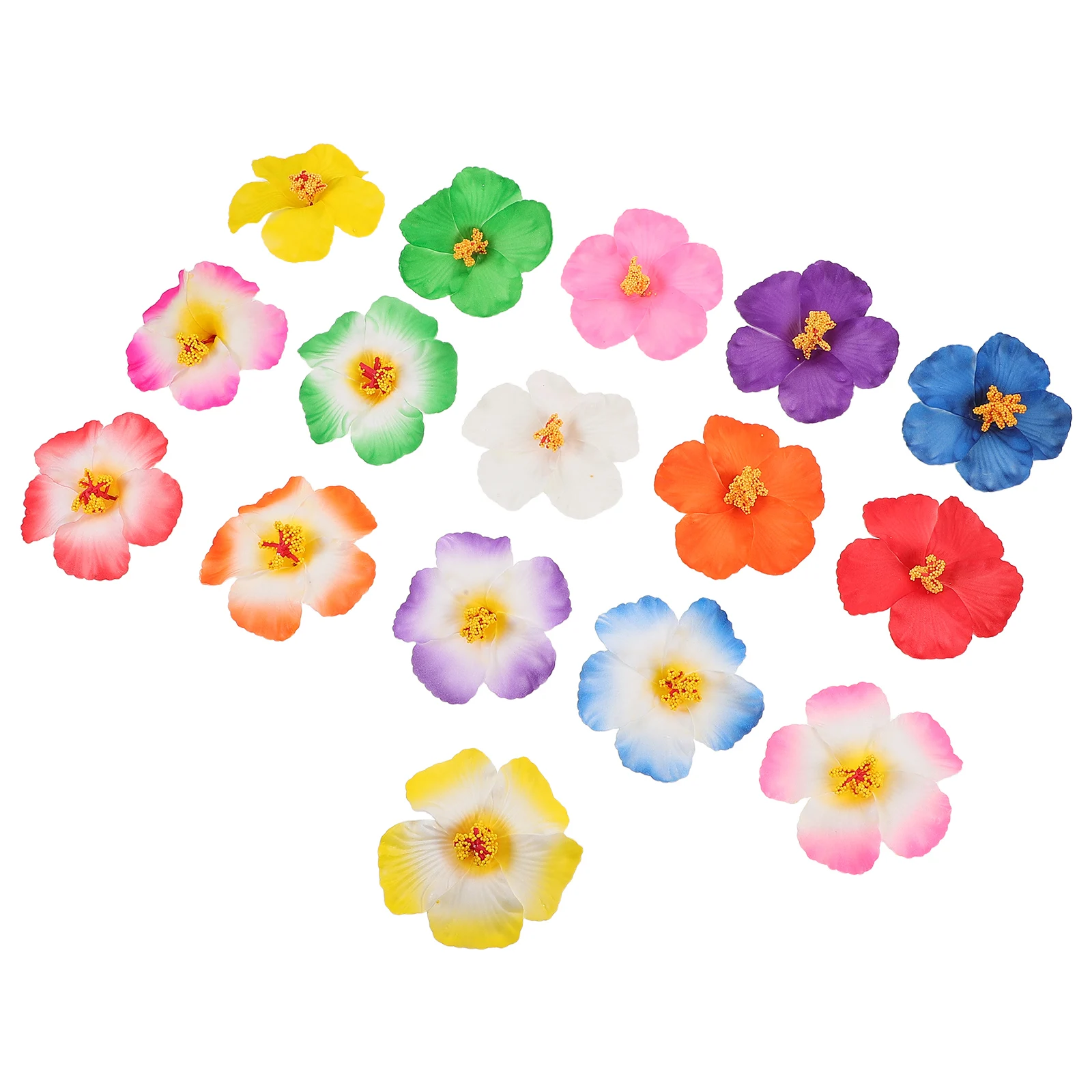 

17pcs Artificial Flower Decor Hawaiian Faux Hibiscus Tropical Flowers For Summer Party Beach Theme Tabletop Decoration Wedding