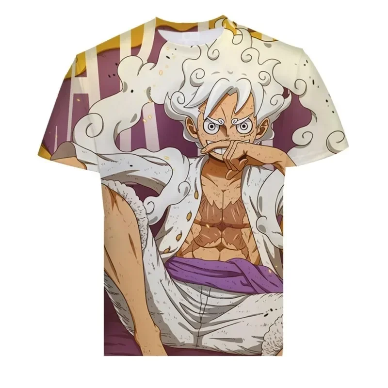 Women's Men's T-Shirt Monkey D Luffy Tops One Piece T-shirt Streetwear Harajuku Style Short Sleeve Anime Y 2 k Clothes Fashion