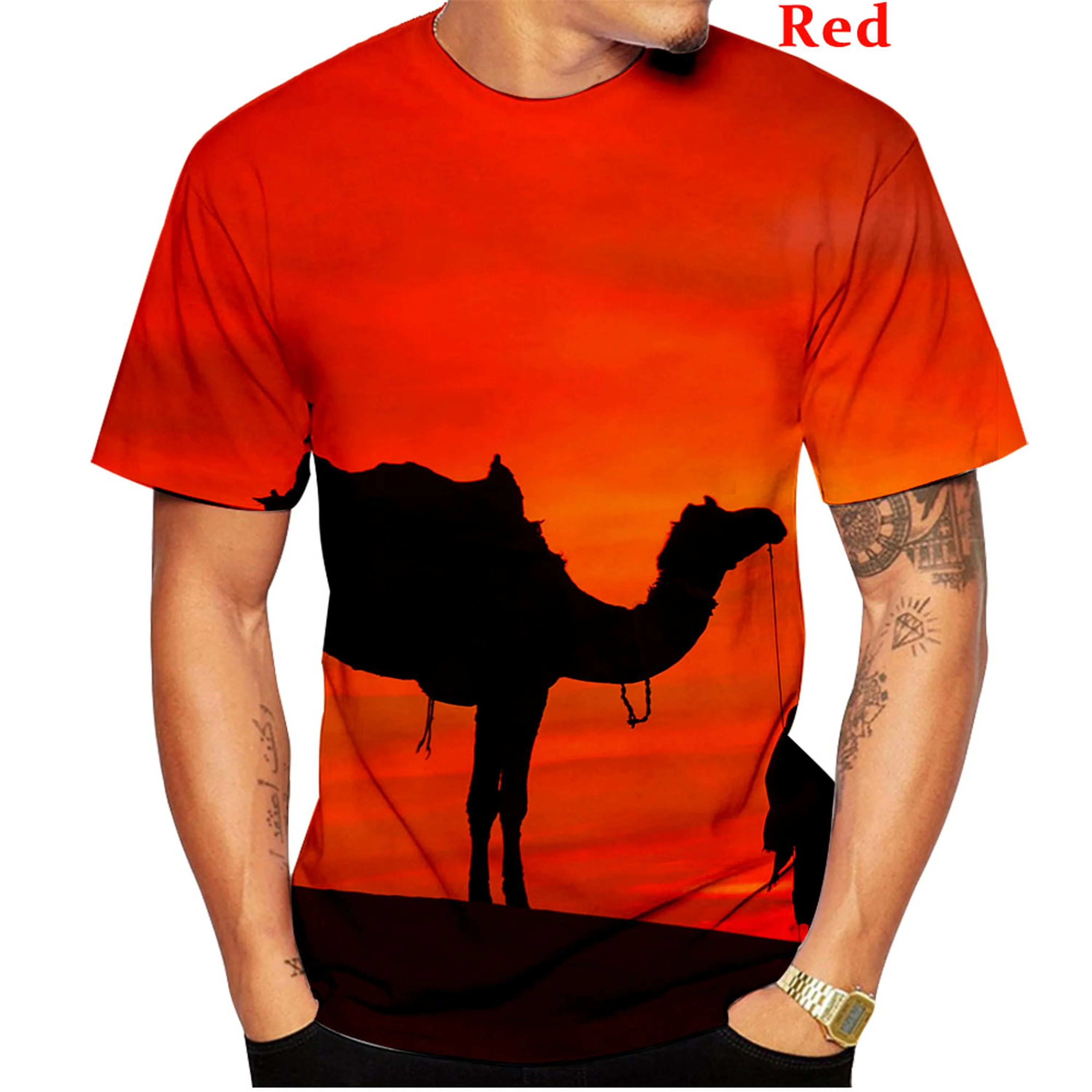 New Fashion Camel 3D Printing Short Sleeve Men and Women Leisure T-shirt Shirt Animal T Shirt