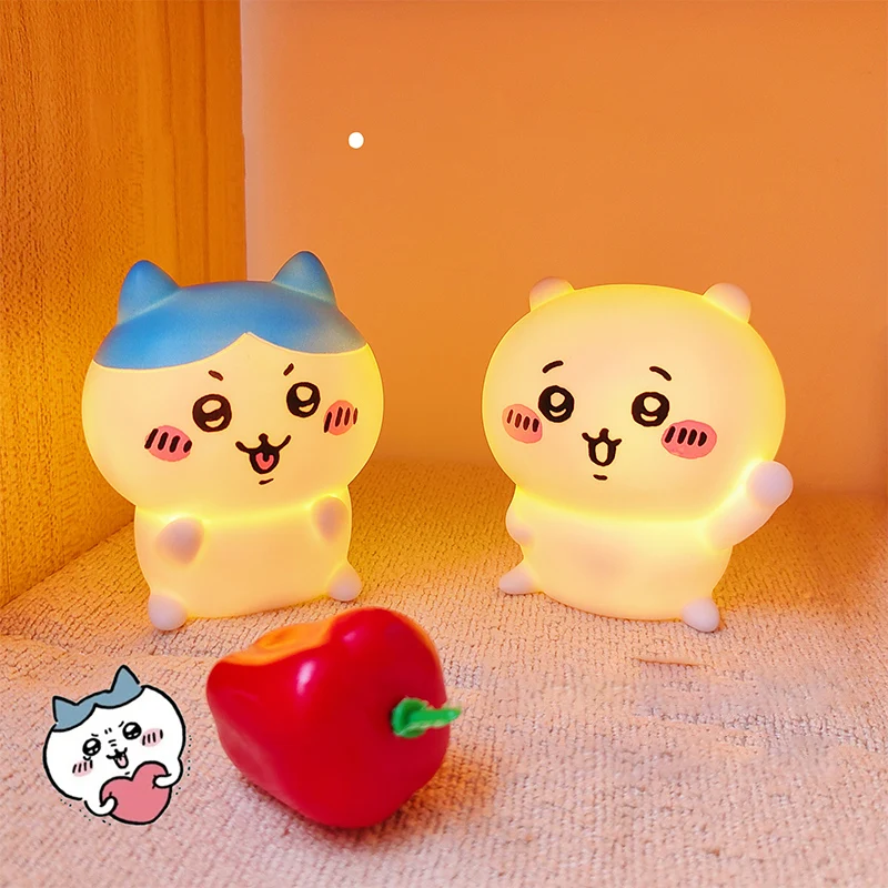 Kawaii Chiikawa Night Light Glowing Anime Action Figures Toy Hachiware Bedside Led Lamp Usagi Children Christmas Gift Girl Boy