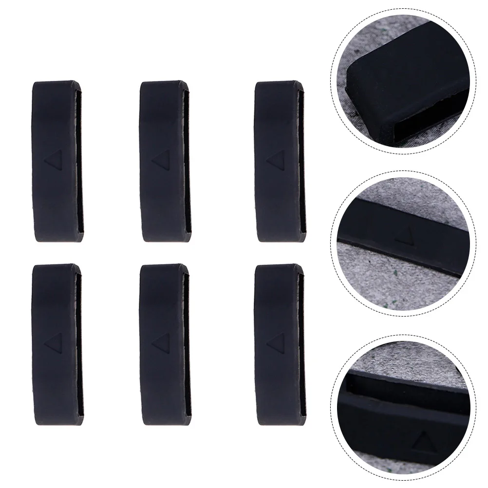 

6 Pcs Wrist Straps Silicone Bezel Watch Bands Holder Bracket Fastener Rings Accessories Black Loops