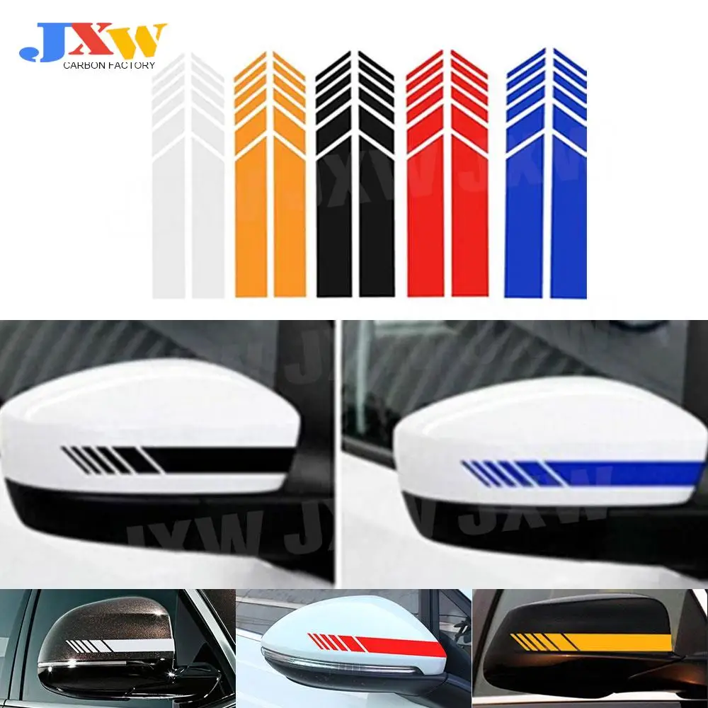 Universal Auto Car Sticker Non Fading Fashion Color Stripe Body Kits Racing Strips Side Rear View Mirror Decor Decal