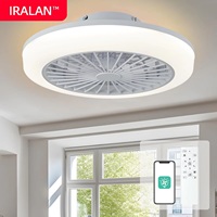 Modern Ceiling Fans with LED Light Smart Minimalist Fan Remote Control Timeable 6 Speeds for Kitchen Bedroom Fan Light