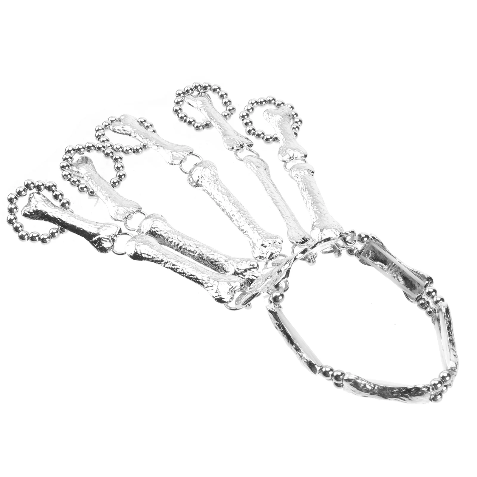 

Gothic Skull Bracelet Silver Plated Strong Alloy Fashion Wristband for Rock Concert Festival Costume Daily Streetwear