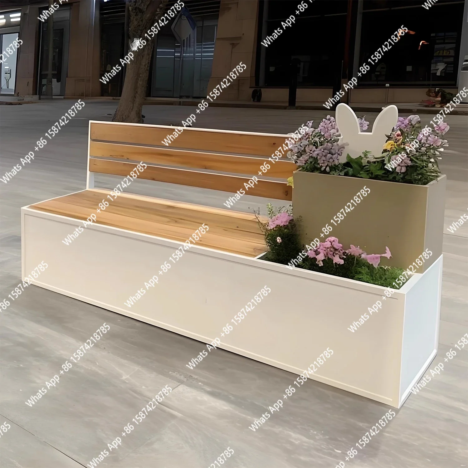 A63 Outdoor Park Scenic Area School Square Rest Backrest Bench Rainproof Sunscreen Milk Tea Shop Bench Decoration