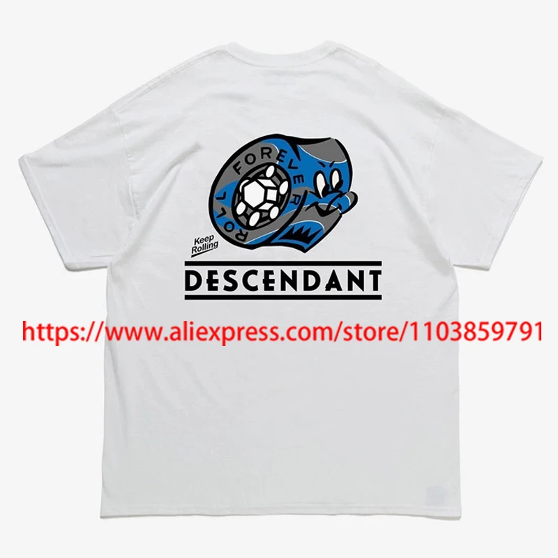 

25SS New Brand DESCENDANTD Short Sleeve T-shirt Creative Tire Expression Print Men Women Round-necked Shoulder Drop Tops